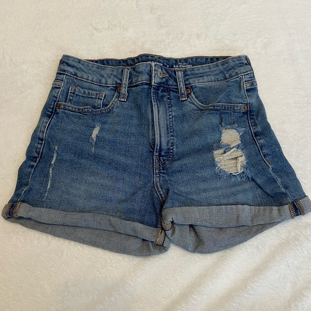 Old Navy High Rise OG Straight Denim Blue Women's Shorts size 8